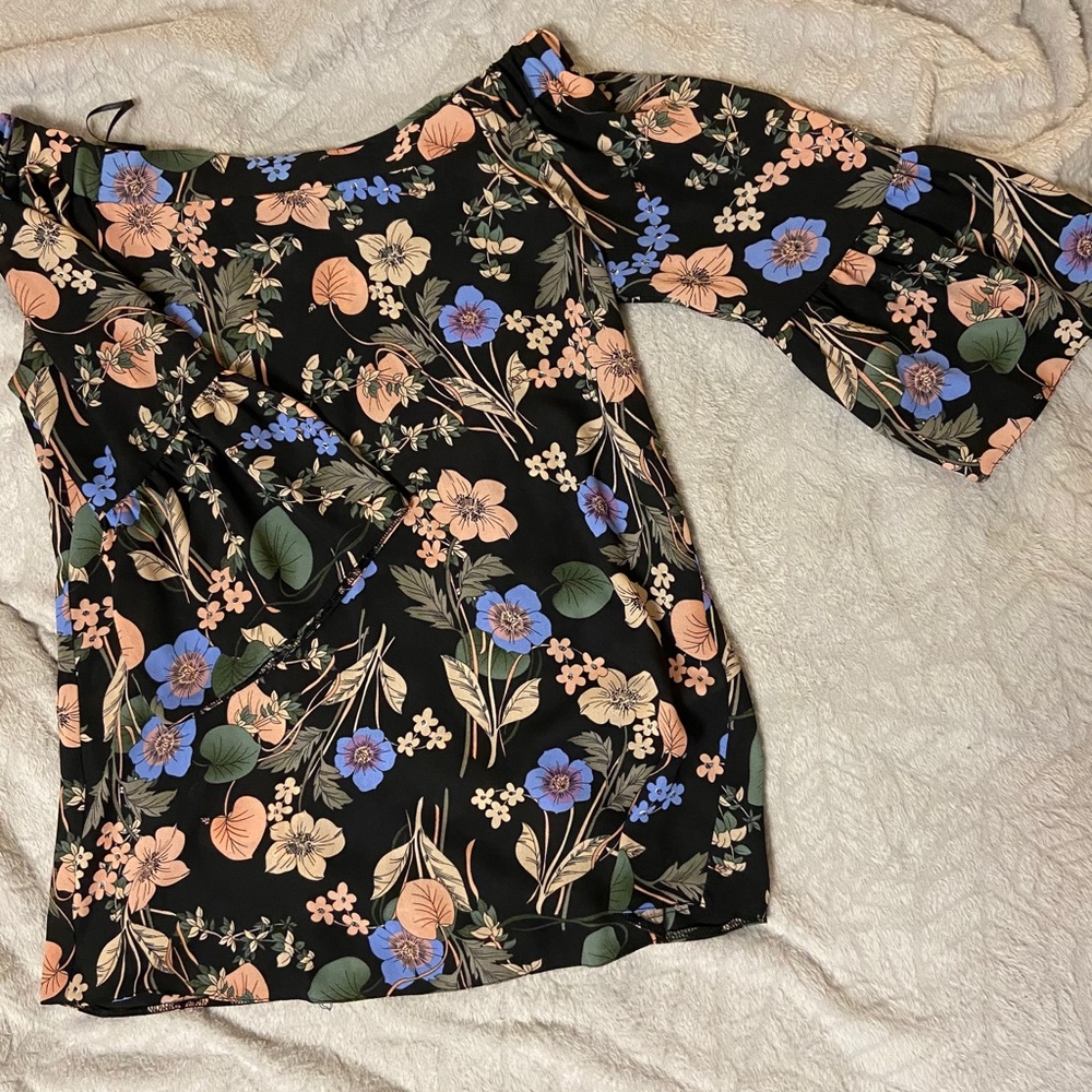 F&F flower print off the shoulder top